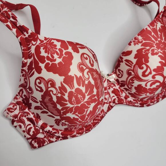 Soma Allura Bra Full Coverage Red Printed Underwire 34D - Picture 2 of 6